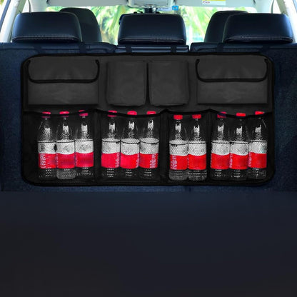 Car Trunk Organizer,Car Grocery Organizer Trunk Carrier - Multi Pocket, Heavy Duty Waterproof Cargo Bag with 9 Storage Compartments for Interior Accessories