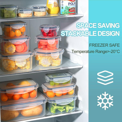 KUMD 50-Piece Large Airtight Food Storage Containers with Lids | Leakproof Meal Prep Containers for Kitchen, Freezer | BPA-Free, Stackable & Microwave Safe | 25 Containers + 25 Lids