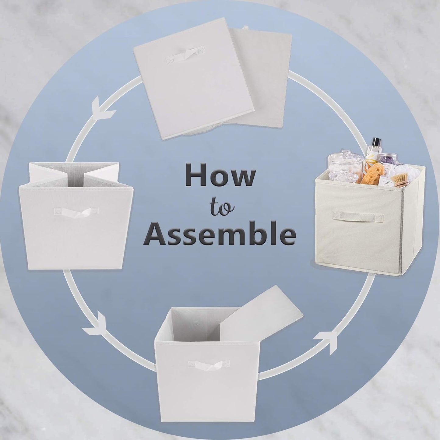 DII Foldable Fabric Storage Containers for Nurseries, Offices, Closets, Home Décor, Cube Organizers & Everyday Storage Needs, (Large - 11 x 11 x 11) Eggplant - Set of 4