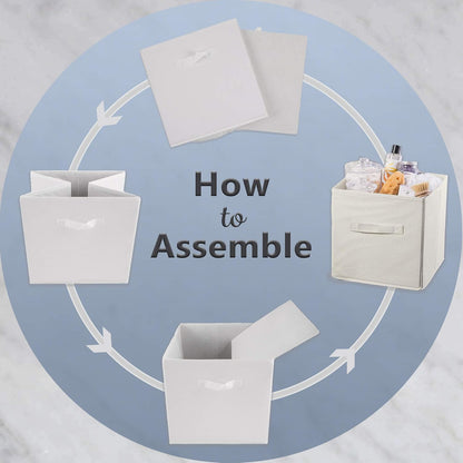 DII Foldable Fabric Storage Containers for Nurseries, Offices, Closets, Home Décor, Cube Organizers & Everyday Storage Needs, (Large - 11 x 11 x 11) Eggplant - Set of 4