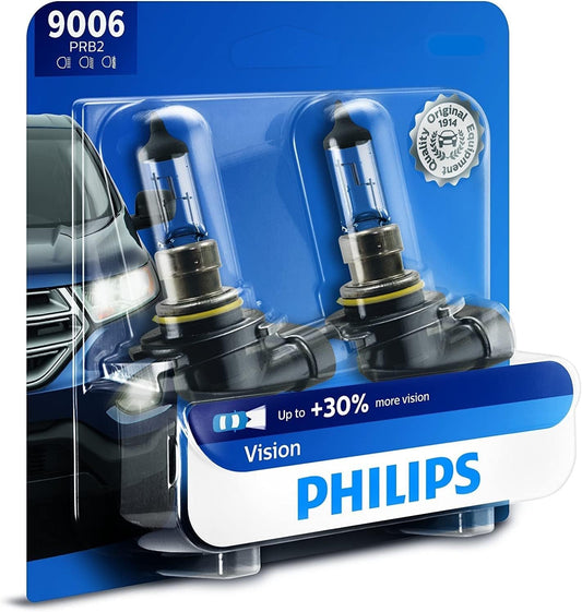 Philips 9006 Vision Upgrade Headlight Bulb, 2 Pack