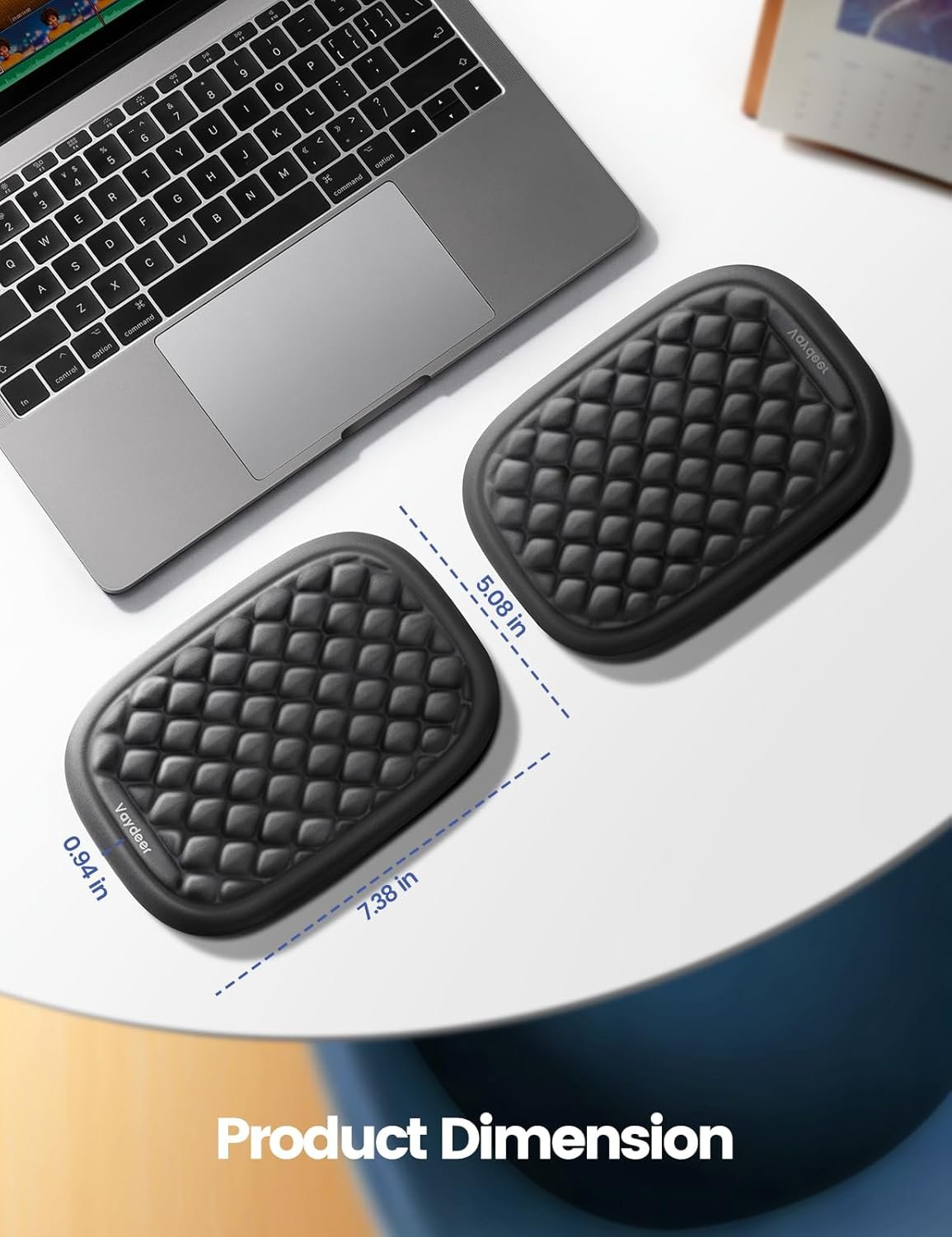 VAYDEER Ergonomic Wrist Rest Pad Armrest Pad Elbow Rest Pad, Prevent Hands Becoming 'Mouse Hand' Relieve Elbow Pain Computer Armrest Arm Wrist Rest Support Mouse Pad for Desk(6.3X4.3X0.76inches Black)