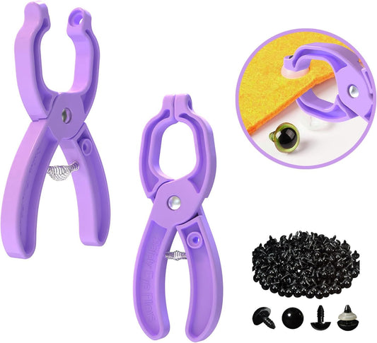 GEOCCI Safety Eye Tool Auxiliary Tool for Attaching Safety Eyes for Crocheting Safety Eyes Crochet Tools for Amigurumi Crochet & Stuffed 5-30mm Animal Eyes Making Supplies Tool（Purple 1pcs）