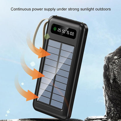 Portable Charger Outdoor Fast Charging Solar Energy 50,000 Capacity Available for iOS and Android Cell Phone Mobile Power,50000,B