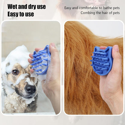 Dog Bath Brush, Cat Shower Massage Tool, Pet Grooming Scrubber with Ergonomic Handle, Soft Bristles for Effective Cleaning, Suitable for Small, Medium, Large Puppies