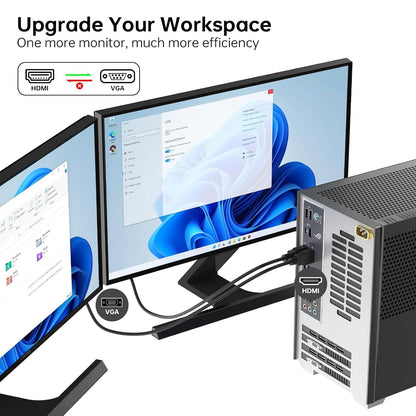 Unidirection HDMI to VGA Cable 1.8M, 1080P 60Hz Non-bidirectional HDMI to VGA Adapter, HDMI Output to VGA Input Converter Cord Male to Male for Computer, Desktop, Laptop, PC, Monitor, Projector, HDTV