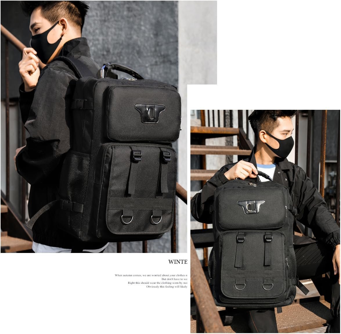 RELITRK Large Travel Backpack Carry,Camping Hiking Backpack,Water Resistant Outdoor Daypack Travel Bag for Climbing Skiing