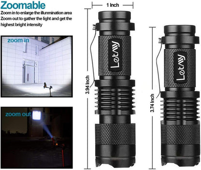 LETMY LED Flashlight, Super Bright Zoomable Handheld Flashlights - High Lumen, 3 Modes, Waterproof Pocket Flashligtht for Hiking Camping Biking Home Emergency (2 Pack)