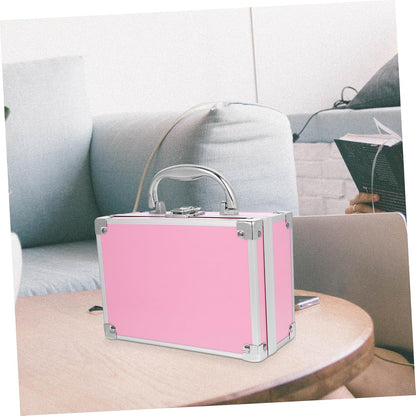 minkissy Aluminum Makeup Case Travel Accessories Organizer for Plane Portable Cosmetic Bag Handles Makeup Storage Case for Women