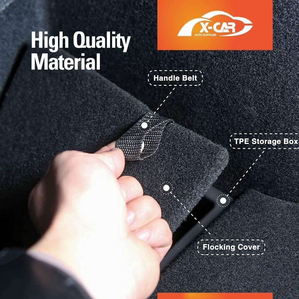 X-CAR Rear Trunk Storage Box Organizer Left Side Bins for Tesla Model 3 Interior Accessories 2017-2023