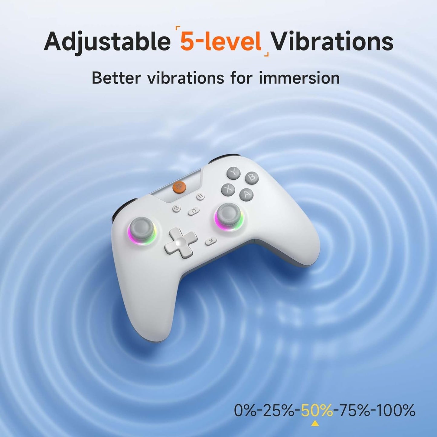 EasySMX X05 Wireless Controller for PC/Android/Steam Deck- Bluetooth Controller Gamepad with Hall Effect Joysticks and Trigger,Turbo,Rumble Vibration and RGB Lighting