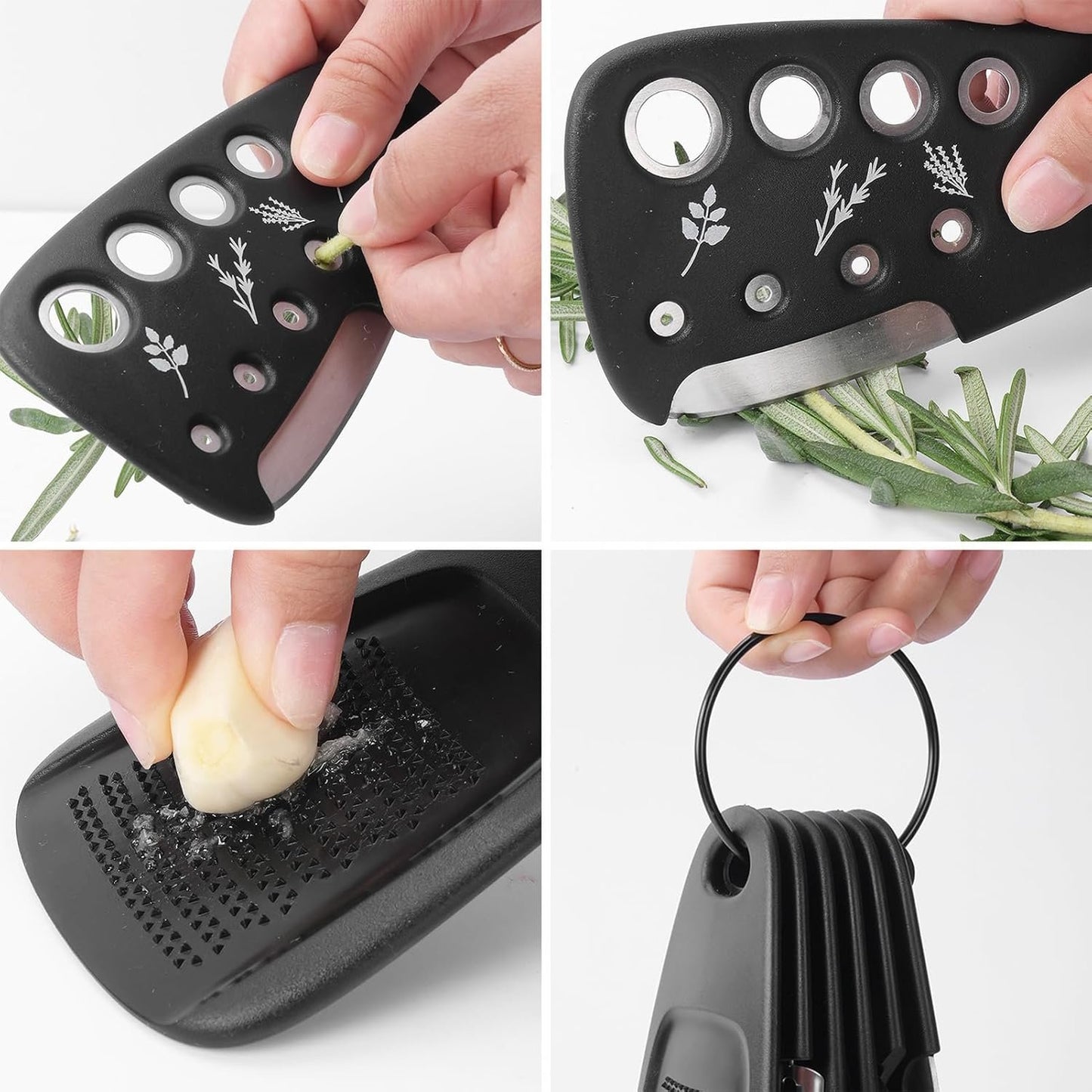 6in1 Gadget da Cucina Portatile, Set di Gadget da Cucina in Acciaio Inox Grattugia per Formaggio Sbucciatore di Erbe Apribottiglie Sbucciatore di Frutta, Forniture da Cucina per Camper e Campeggio