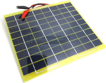 NUZAMAS Poartable Solar Panel Charger 5W 18V Power Car Battery 12V Recharge Alligator Clips Outdoor Camping Hiking Fishing Hunting Trips