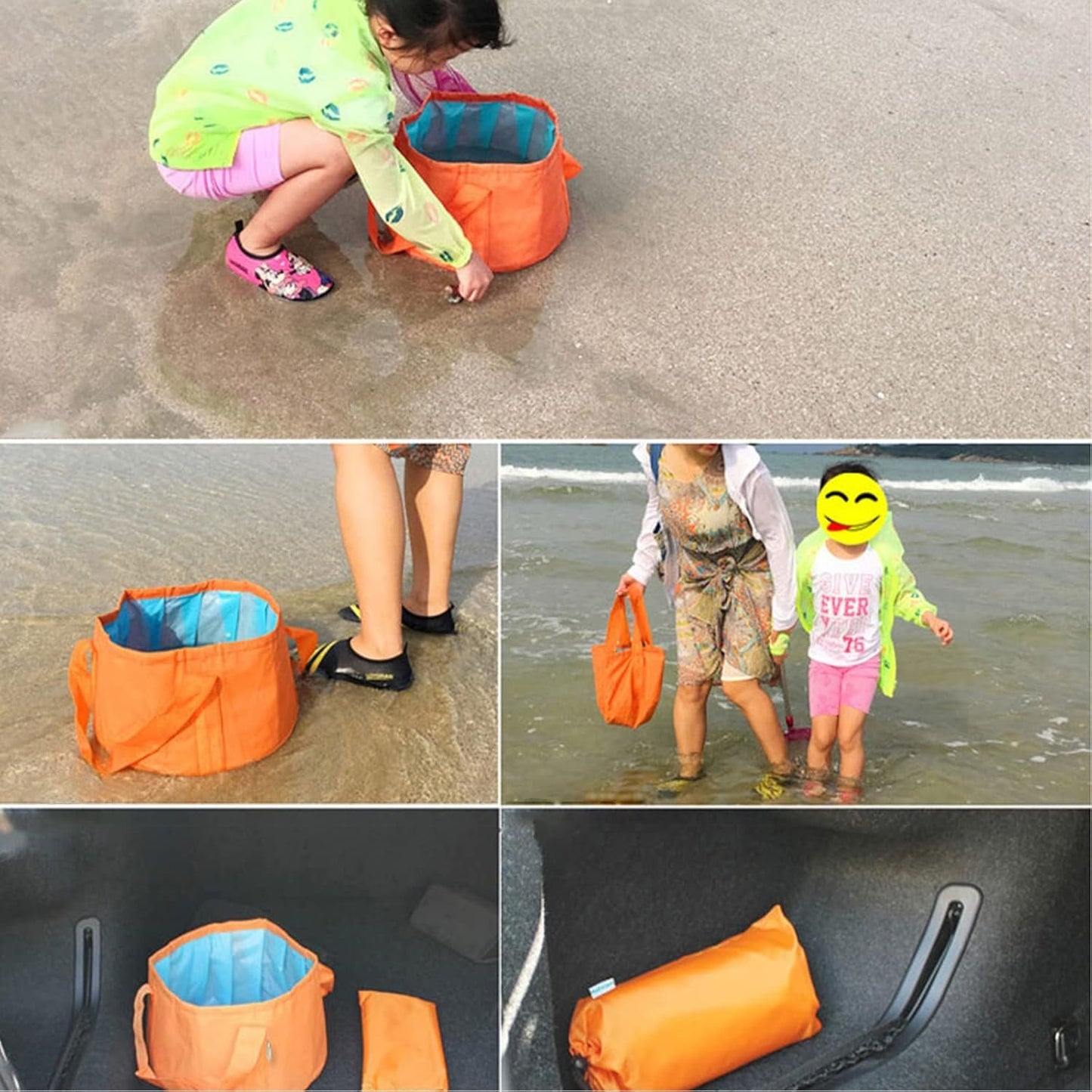 Portable Collapsible Bucket, Outdoor Travel Camping Fishing Folding Water Bucket