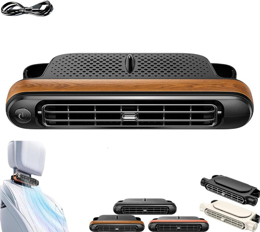 Car Seat Cooling Fan - USB Car Backseat Fan, Mini Cars Seat Electric Fans, 3 Adjustable Wind Speeds for Sedans, SUVs, RVs, and Mini Cars(Brown)
