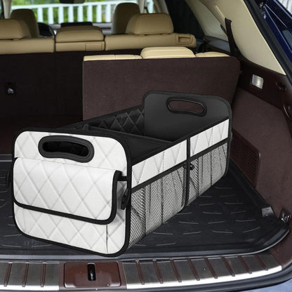 Deevoka Car Trunk Storage Box Vehicle Boot Organiser Auto Rear Compartment Organizer, White