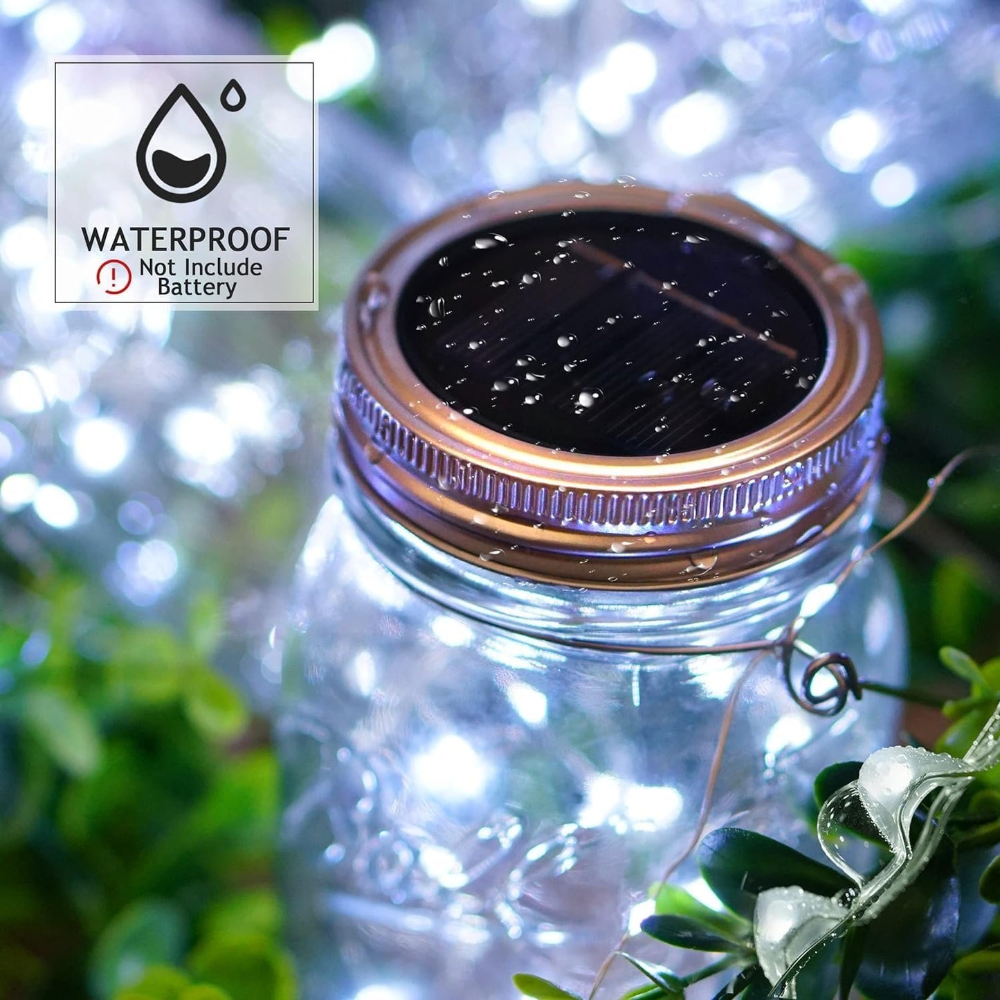 ZNYCYE Solar Mason Jar Lights, 12 Pack 30 Led String Fairy Star Firefly Jar Lids Lights(Jars Not Included), Outdoor Waterproof for Mason Jar DIY, Wedding Party Lawn Patio Garden Yard(Cool White)