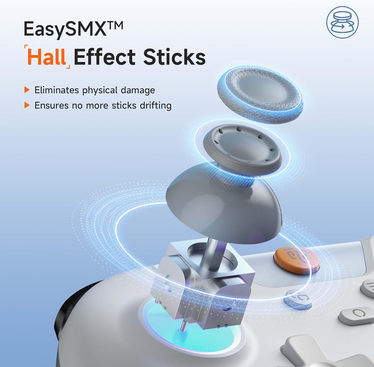 EasySMX X05 Wireless Controller for PC/Android/Steam Deck- Bluetooth Controller Gamepad with Hall Effect Joysticks and Trigger,Turbo,Rumble Vibration and RGB Lighting