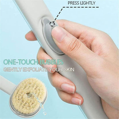 Long Handle Bath Massage Cleaning Brush, Removable Soap Dispenser Bath Brush, Long Handle Back Shower Bath Soap Dispenser Massage Cleaning Brush, Family Essentials (Gray)