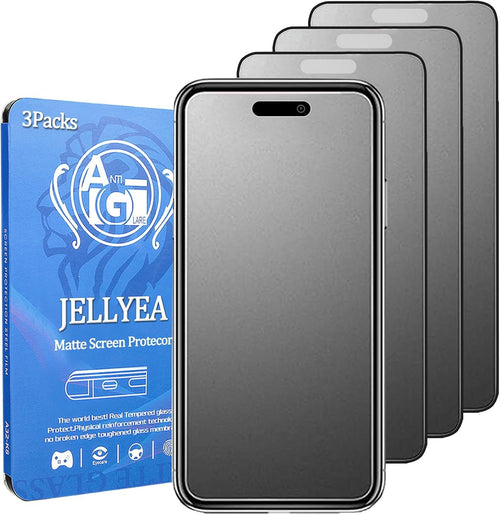 JELLYEA 3 Pack Matte Tempered Glass for iPhone 16 Pro Max Matte Screen Protector Anti-Glare Anti-Fingerprint Anti-Scratch Case Friendly Bubble Free for Apple iPhone 16 Pro Max, 6.9”