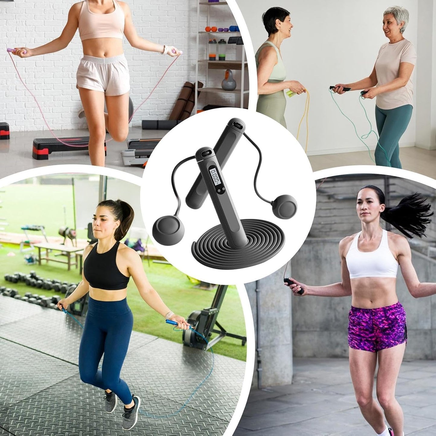 Cordless Jump Rope, Adjustable Fitness Trainer, Non-Slip Handle Workout Tool, 15.3x2.8cm Tangle- Exercise Gear for Home, Gym, Travel, Cardio Training Jump Rope