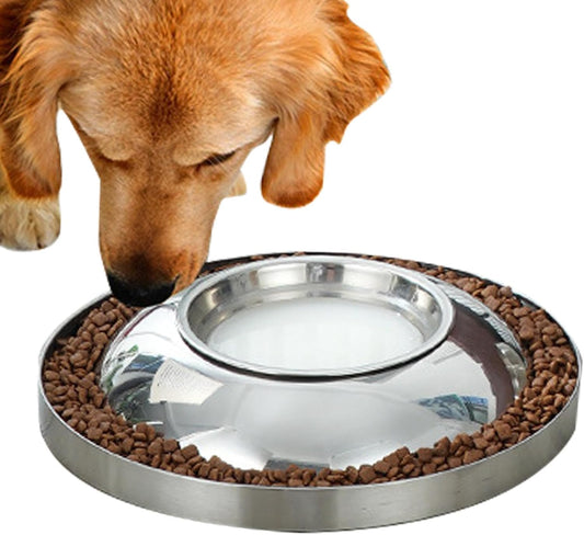 Ciotola integrata per cani con irrigazione lenta, con cuscinetto in silicone antiscivolo, ciotola per mangiare cuccioli di gattino e pollo a cubetti