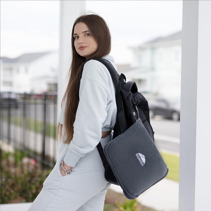 BlueHills Premium Soft Travel Blanket Pillow Airplane Flight Blanket throw in Soft Bag Pillow case with Hand Luggage Belt and Backpack Clip Compact Pack Large Blanket for Travel Grey Color (Gray T007)