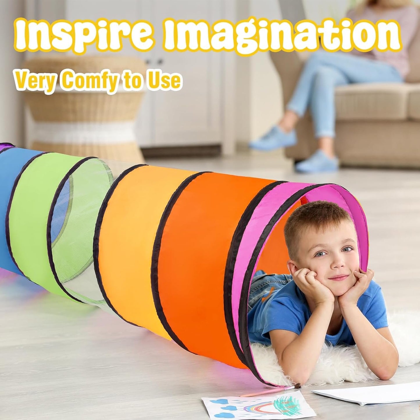 Kids Play Tunnel for Toddlers,Pop Up Crawl Through Tunnel Play Tent for Baby Infant Children or Pet,Indoor & Outdoor Toys for Boy and Girl Backyard Playset