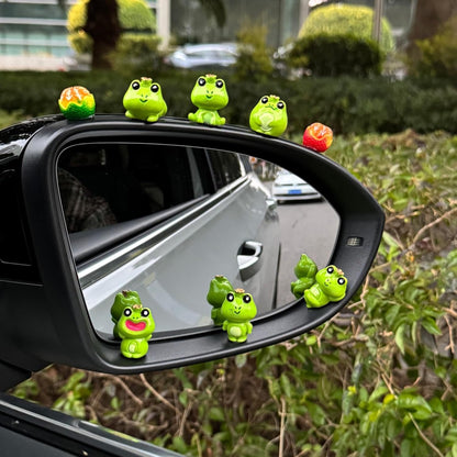 8 PCS Cute Frog Car Rearview Mirror Ornaments, Fun Mini Frogs Tangerine Cars Dashboard Decorations, Automotive Interior Accessories for Women Men
