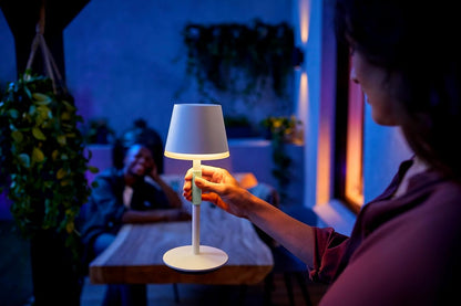 Philips Hue Go Smart Portable Table Lamp Downlight - White White & Colour Ambiance LED with Bluetooth. for Home Indoor Lighting