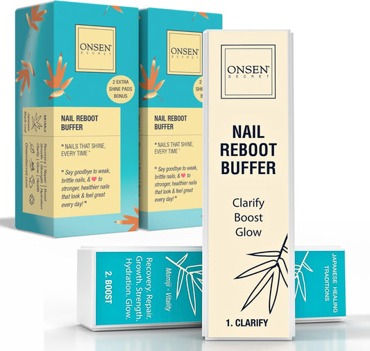 Professional Nail Buffer Block | Ultimate Shine Nail Buffing Block & 2 Extra Pads | 3-Way Buffing, Smooth & Shine After Filing | Purse Size Manicure Tools for Nail Care | 2 Pack by Onsen