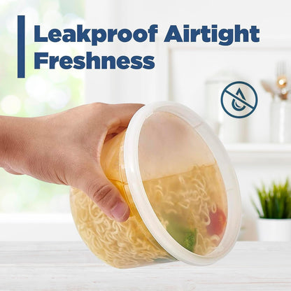 60 Pack Deli Containers with Lids, [8/16/32oz, each 20sets]Plastic Food Storage Containers Premium Plastic BPA-Free, Freezer Storage, Meal Prep Containers, Microwaveable & Dishwasher Safe