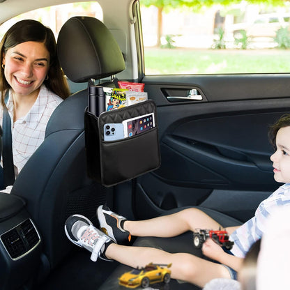 Backseat Car Organiser, Car Net Pocket Handbag Holder Bag, 2 Pack Car Seat Back Hanging Bag, Multi-Pocket All Purpose Car Trip Bag Storage Box for iPad,bottles,Toys,Books,Tissues,etc