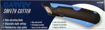 COSCO 091508 Easycut Cutter Knife w/Self-Retracting Safety-Tipped Blade, Black/Blue