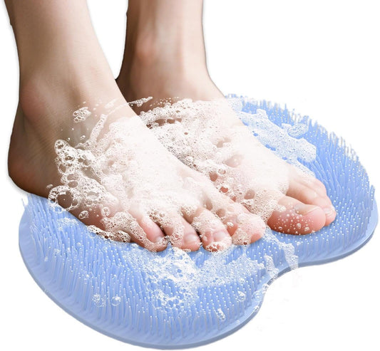 Shower Foot Scrubber Mat, Non-Slip Bath Wash Pad, Quick-Dry Feet Scrubber for Bathroom, Bathtub, Hotel, Poolside, Foot Care Cleaning Tool, Showers Essential, Blue/Pink/Green
