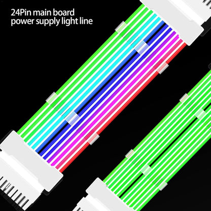 ATX Cable Extension | RGB Extension Cable with Light Effect|26.5cm ATX Supply Cables | ATX Cable Extension |Wire Extension ATX Energy Cable | Color Mode ARGB Cable Extension Kit Synchronized PSU Cable