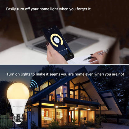 Lepro E27 Smart LED Bulb, 9W=60W, WiFi Bulb Warm White 2700K Dimmable Brightness, Smart Bulbs Compatible with Alexa and Google Assistant, Smartphone App Control, 2.4GHz