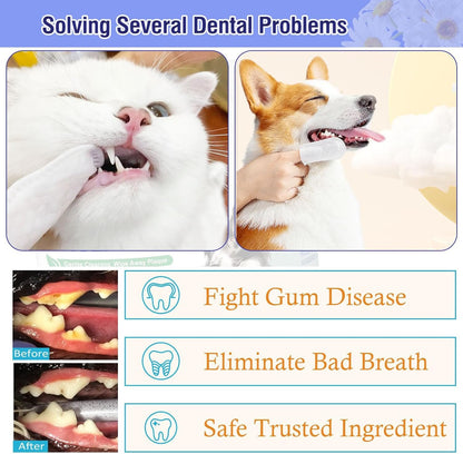 Havenfly Teeth Cleaning Finger Wipes 50pcs for Dogs & Cats, Disposable, Removes Bad Breath, Gentle Cleaning, Gum Care, Promote Pet Oral Hygiene