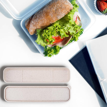 OriGlam Portable Flatware Box - Travel Tableware Storage Case, Utensil Case Lunch Bag