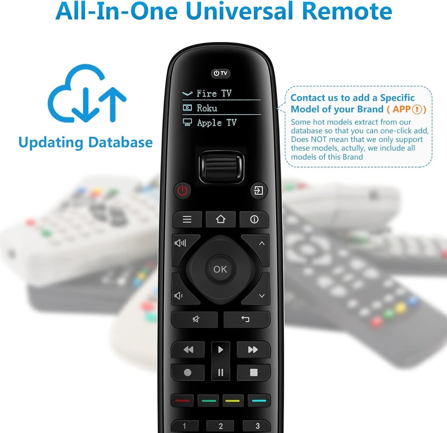 SofaBaton U2 Universal Remote with Smartphone APP, Long Range Infrared, All in One Universal Remote Control Compatible for Smart TVs/DVD/STB/Projector/Streaming Players/Blu-ray