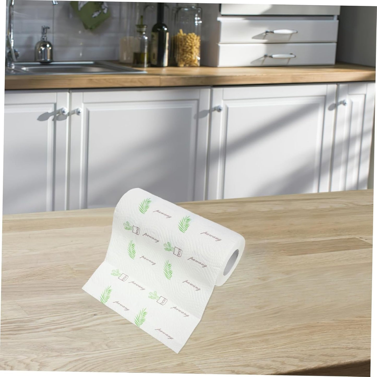 Beatifufu 1 Roll Kitchen Paper Towel Durable Water Locking Design Random Style for Home Cooking Cleaning
