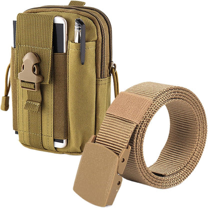 Hiking Fanny Pack, Outdoor Waist Belt Bag, Phone Case Wallet Pouch, Large Capacity Oxford, 6.89x4.72x2.36 inches Belt Gadget Pocket for Smartphone Tools Travel Accessories Gear