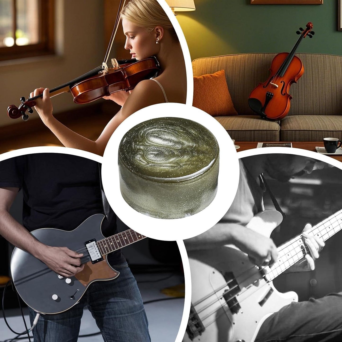 Violin Rosin, Natural Rosin For Violin & Cello, Small Dust-Proof, Long Lasting Tool, Essential Music Accessories For Sound, Cleaning, E Polish, 5 x 2,5 cm