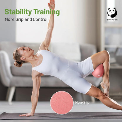 Slim Panda Pilates Ball 9 Inch with Air Pump, Non-Slip Small Exercise Ball for Yoga, Core Workouts, Strength Training & Home Gym