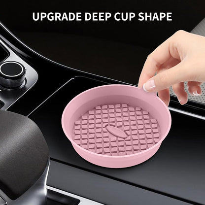 ME.FAN Car Coasters [4 Pack] Silicone Car Cup Coasters/Cup Mats - Universal Non-Slip Recessed Car Interior Accessories - Car Cup Holder Insert Coasters Dusty Rose