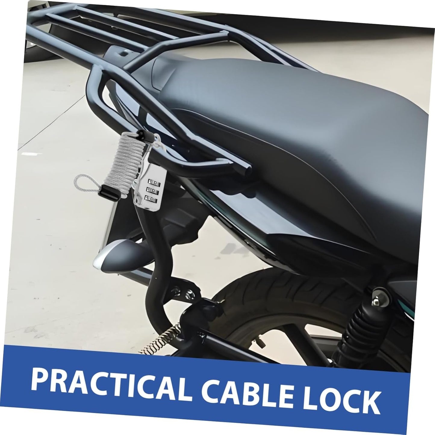 Amosfun 1Set Adjustable Theft Cable Lock for Luggage Motorcycles and Scooters Heavy Duty Spring Wire Combination Lock Design for Enhanced Security and Portability