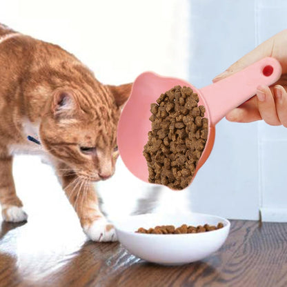 Dog Food Scooper - Adjustable Cute Anti-Spill 1 Cup Scoop | Cat Feeding & Watering Supplies For Puppy, Dry, Litter, Grain