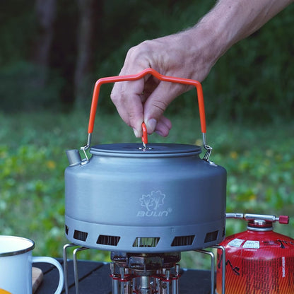 Bulin Camping Kettle 1.1L Heat Exchange Camp Tea Coffee Pot Lightweight Outdoor Hiking Gear Portable Teapot
