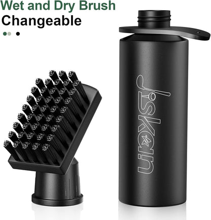 Jiskan Pro Golf Club Brush Cleaner With Retainer Clip and Squeeze Water Bottle - 7.5 Inches, 4 Ounces - Essential Accessories and Gifts for Men