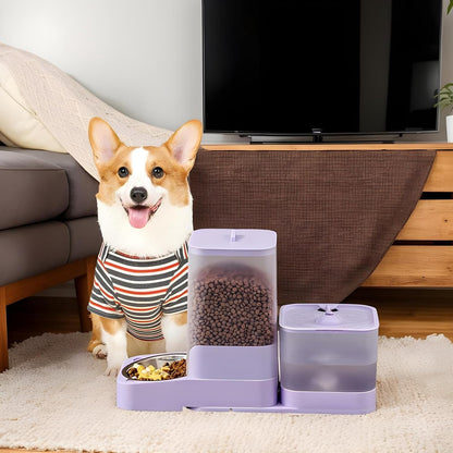 Automatic Pet Feeder | Automatic Feeder Cat Food Dispenser - Drinker Waterer Large Capacity Pet Supplies, Storage Container for Kitten Puppy Feeding Watering